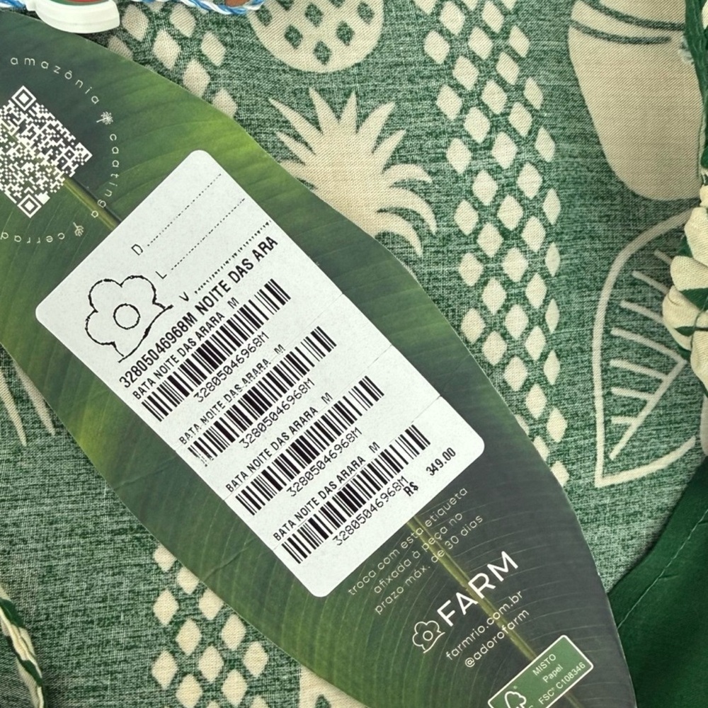 FARM Rio Green & Cream Noite das Araras
Tropical Tie-Front Blouse - Picture 3 of 5